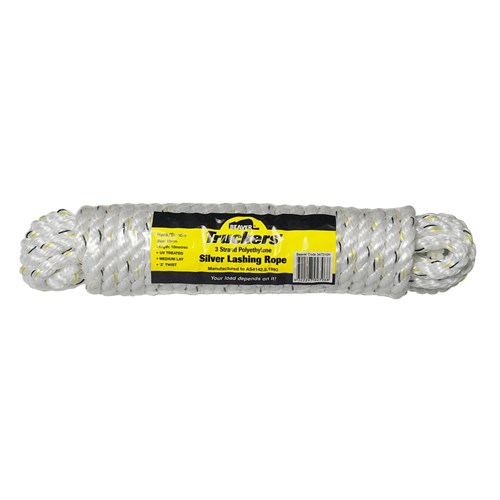 ROPE TRUCKERS SILVER LASHING HANK 10MM X 12M SOLD PER HANK